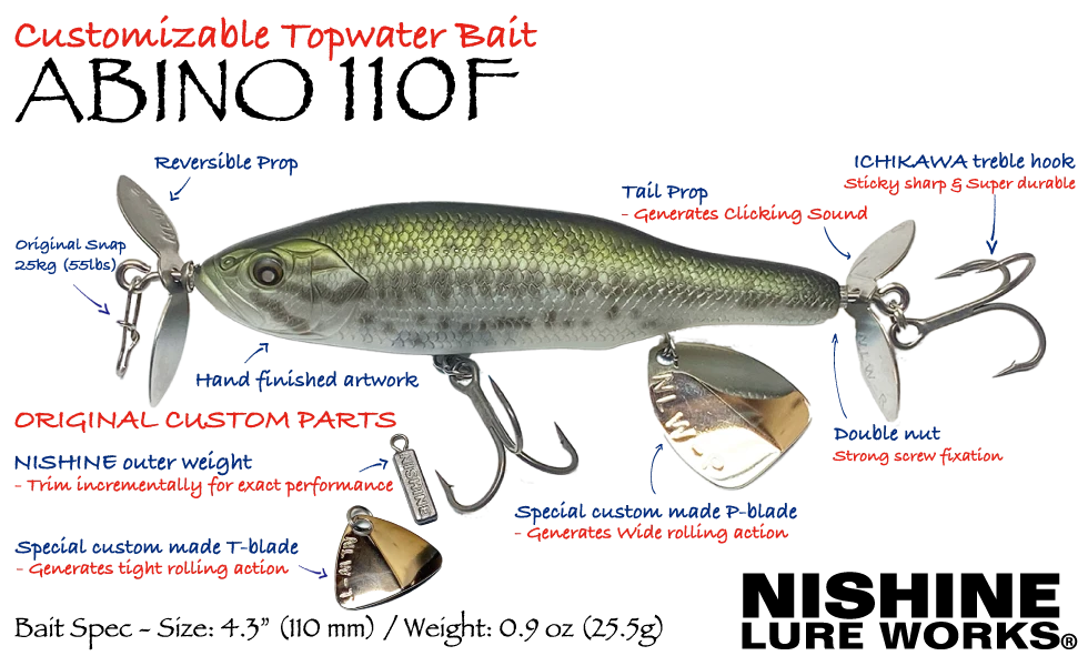 Nishine Lure Works Walking Abino 110F 3 Nishine Lure Works Walking Abino 110F