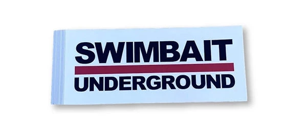 Swimbait Underground Logo Lockup Stickers 4 Swimbait Underground Logo Lockup Stickers