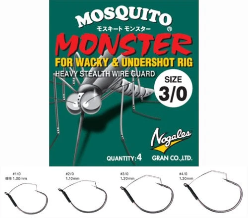 Nogales Wacky Rig Hooks Mosquito Monster Hook 3 Nogales Wacky Rig Hooks Mosquito Monster Hook